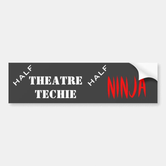 Halve techie, halve ninja bumpersticker (Voorkant)