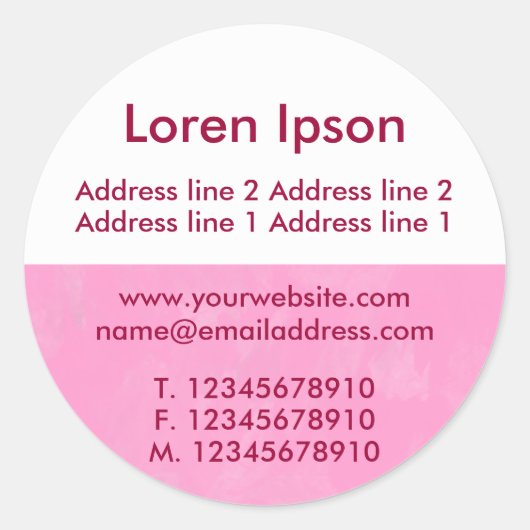 Halve Textuur en Wit 06 Bedrijfs/Profiel Ronde Sticker (Voorkant)