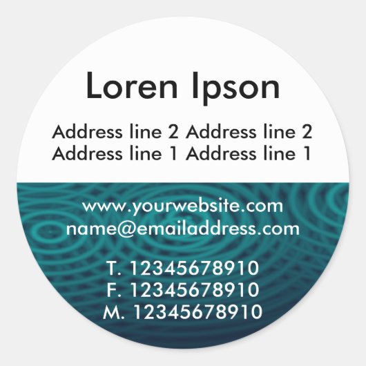 Halve Textuur en Witte 12 Zaken/Profiel Ronde Sticker (Voorkant)