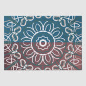 Halve Ton trendy blauw mauve kantontwerp Tissuepapier (Voorkant)