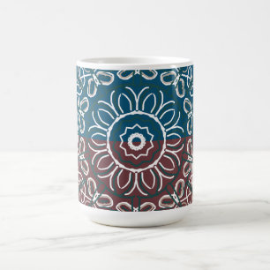 Halve Toon Trendy Blauwe Mauve Kantachtig Ontwerp Koffiemok