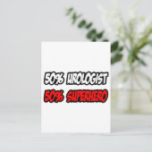 Halve uroloog... Halve superheld Briefkaart (Staand voorkant)