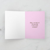 Halve Verjaardag Kaart — Roze Verjaardagstaart (Binnen)