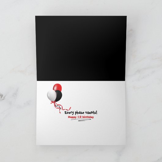 Halve Verjaardag Maan Kaart (Binnen)