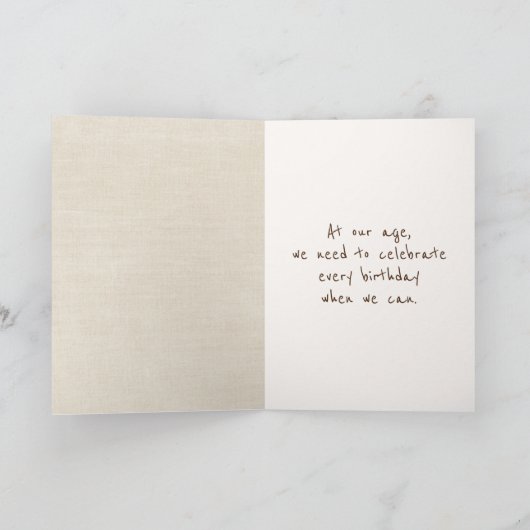 Halve verjaardag oude geit kaart (Binnen)