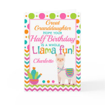 Halve Verjaardag Schattigee Llama 6 Maand