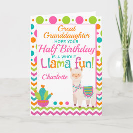 Halve Verjaardag Schattigee Llama 6 Maand Kaart