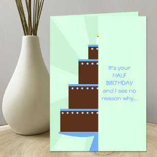 Halve verjaardagstaart — Halve Kaart