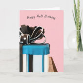 Halve verjaardagstaart kaart (Voorkant)