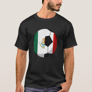 Halve vlag van Mexico Halve voetbal T-shirt
