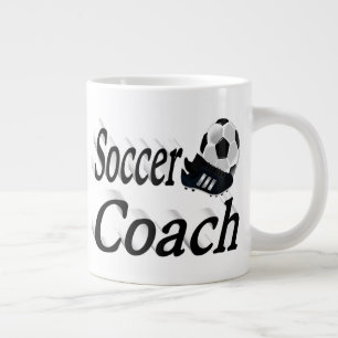 halve voetbal coach grote koffiekop