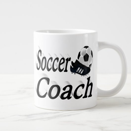 halve voetbal coach grote koffiekop (Rechts)