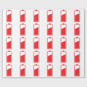 Halve volle rode batterij cadeaupapier (Vlak)