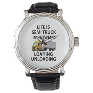 Halve vrachtwagens vrachtwagenchauffeur horloge