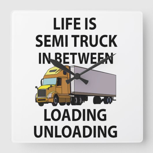 Halve vrachtwagens vrachtwagenchauffeur vierkante klok (Voorkant)