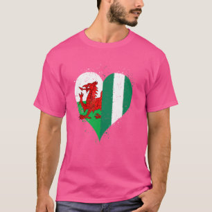Halve Welsh Halve Nigeriaanse A Wales Nigeria Vlag T-shirt