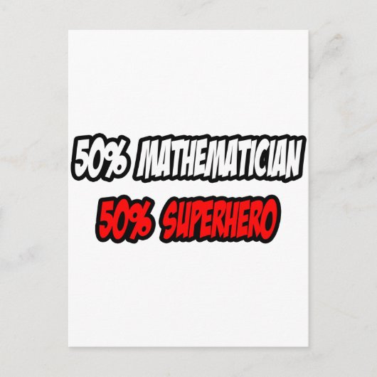 Halve wiskundige... Halve superheld Briefkaart (Voorkant)
