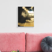 Halve zon tijdens zonsverduistering canvas afdruk (Insitu (Woonkamer))