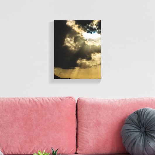 Halve zon tijdens zonsverduistering canvas afdruk (Insitu (Woonkamer))