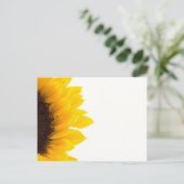 Halve zonnebloem briefkaart (Staand voorkant)