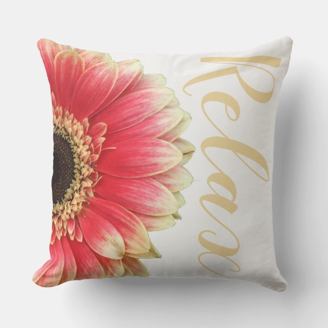 Halve zonnebloem Relax Sierkussen (Voorkant)