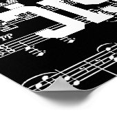 halve zwarte halve witte muziek poster (Hoek)