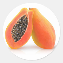 Halved papaya ronde sticker