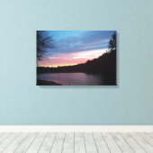 Halvemaan boven Walden Pond Canvas Afdruk (Insitu (Houten vloer))
