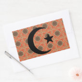 Halvemaan en ster met Perzische Tegel achtergrond Rechthoekige Sticker (Envelop)
