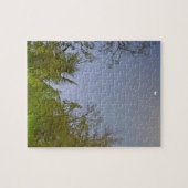 Halvemaan Foto Aan De Avondhemel Legpuzzel (Horizontaal)