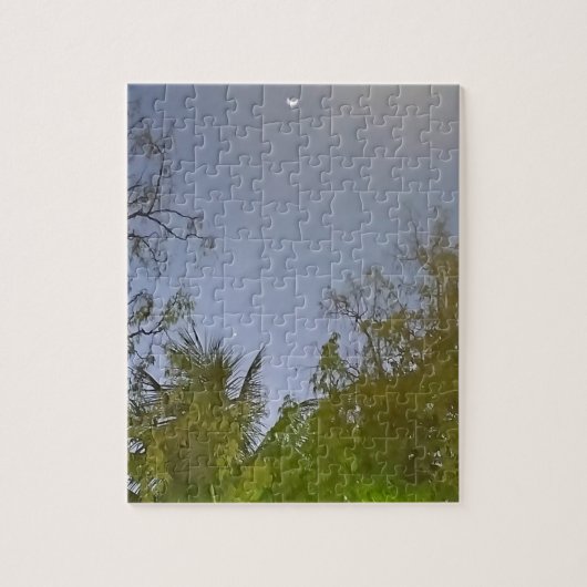 Halvemaan Foto Aan De Avondhemel Legpuzzel (Verticaal)