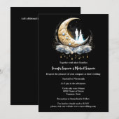 Halvemaan hemelsblauw wit zwart paar maan kaart (Voorkant / Achterkant)