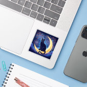 Halvemaan Kat Patriottisch Vuurwerk 4 juli Sticker (Laptop met iPhone)