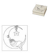 Halvemaan met Baby Rubberstempel (Gestempeld)