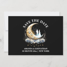 Halvemaanmaan hemelse elegante  luna 5x7 save the date