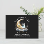 Halvemaanmaan hemelse elegante  luna 5x7 save the date (Staand voorkant)