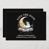Halvemaanmaan hemelse elegante  luna 5x7 save the date (Voorkant / Achterkant)