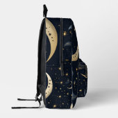 Halvemaanmaan in zwart en goud bedrukte rugzak (Links)