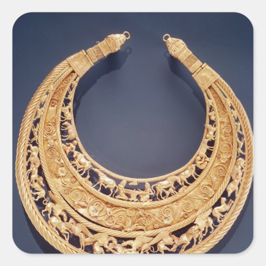 Halvemaanvormig borststuk van Tolstaya Mogila Vierkante Sticker (Voorkant)