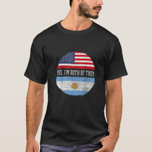 HalverAmerikaans half Argentijnse Vlag Argentinië T-shirt