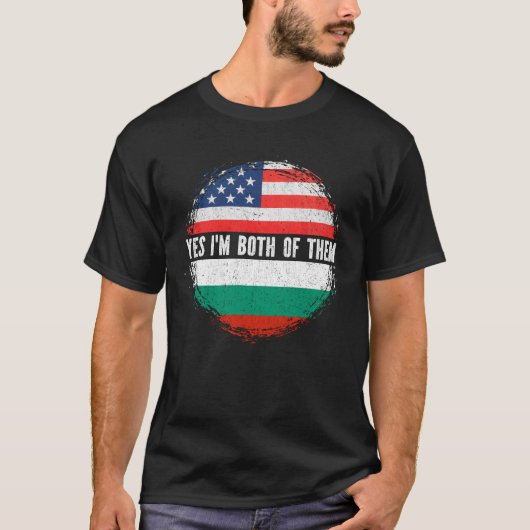 HalverAmerikaanse halve Bulgaarse vlag Bulgarije T-shirt (Voorkant)