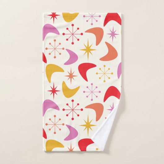 Halverwege de eeuw Boomerang en Atomic Starbursts Bad Handdoek (Handdoek)