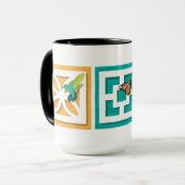 Halverwege de eeuw briesblokken met beestjes mok (Voorkant links)