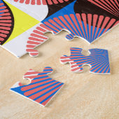 Halverwege de eeuw cirkels, strepen,  tegels legpuzzel (Zijkant)