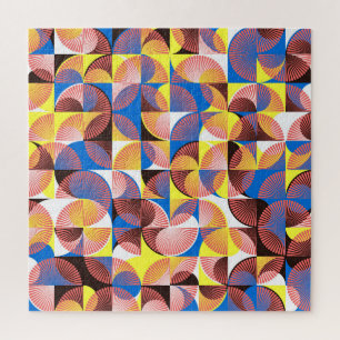Halverwege de eeuw cirkels, strepen,  tegels legpuzzel