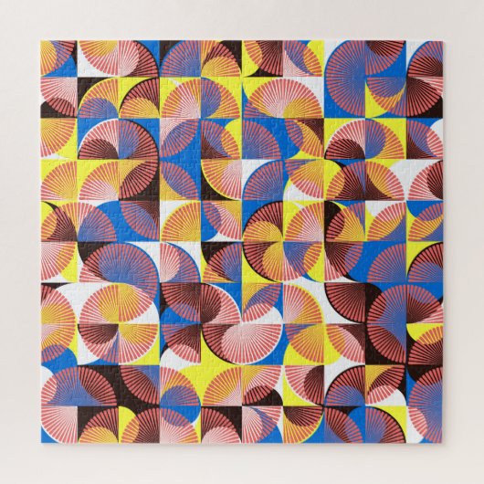 Halverwege de eeuw cirkels, strepen,  tegels legpuzzel (Verticaal)