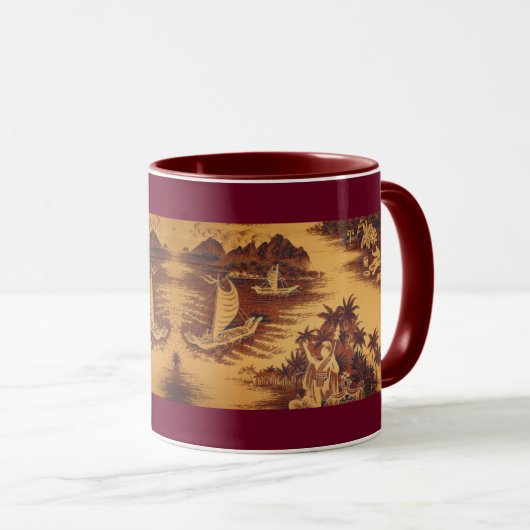 Halverwege de eeuw Hawaïaans design Mok (Voorkant rechts)