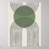 Halverwege de eeuw minimale boog met cirkel poster (Voorkant)
