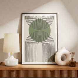 Halverwege de eeuw minimale boog met cirkel poster