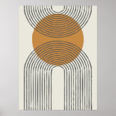 Halverwege de eeuw minimale boog met cirkel poster (Voorkant)